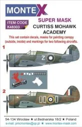 P-36 MOHAWK super mask for Academy 1:48