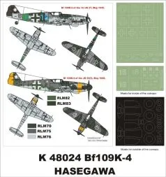 Bf 109K-4 super mask for Hasegawa 1:48