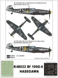 Bf 109G-6 super mask for Hasegawa 1:48