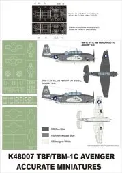 TBM-1C Avenger super mask for A.M./ Academy 1:48