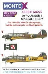 Avro Anson I super mask for Special Hobby 1:72