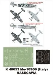 Bf 109G-6 (Italy) super mask for Hasegawa 1:48