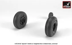 AH-64 Apache wheels w/ weighted tires, ribbed hubs 1:35