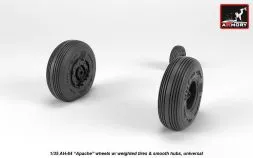 AH-64 Apache wheels w/ weighted tires, smooth hubs 1:35