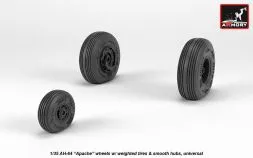 AH-64 Apache wheels w/ weighted tires, smooth hubs 1:35
