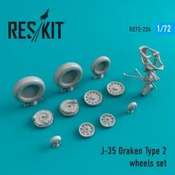 J-35 Draken Type 2 wheels set 1:72