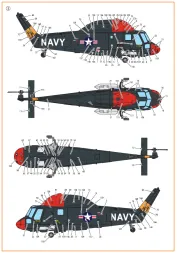 UH-2A/B/SH-2 Seasprite early version stencil 1:72