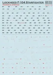 F-104 Starfigter technical stencils 1:72