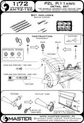 PZL P11a/b/c  - details set 1:72
