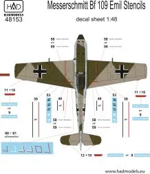 Bf 109E Full stencil 1:48