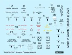 Hawker Typhoon stencils 1:48