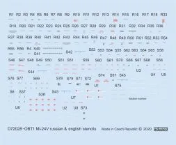 Mi-24V stencils Russian & English 1:72
