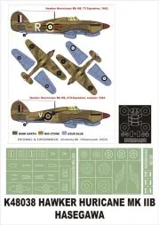 Hawker Hurricane IIB super mask for Hasegawa 1:48