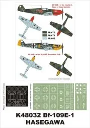 Bf 109E-1 super mask for Hasegawa 1:48