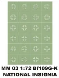 Bf 109G/K National Insignia (Balkenkreuz) 1:72