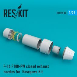 F-16 F100-PW closed exhaust nozzles for Hasegawa 1:72