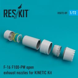 F-16 F100-PW open exhaust nozzles for KINETIС 1:72