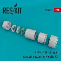 F-16 F110-GE open exhaust nozzles for Kinetic 1:48