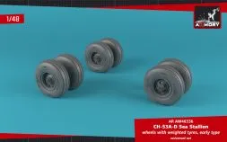 CH-53 Sea Stallion wheels w/ weighted tires, early 1:48