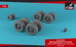 Concorde wheels w/ weighted tires, early 1:72