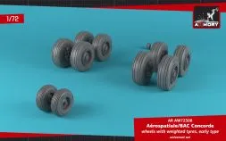 Concorde wheels w/ weighted tires, early 1:72