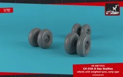 CH-53 Sea Stallion wheels w/ weighted tires, early 1:72