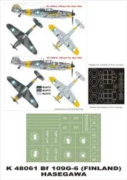 Bf 109G6 (FINLAND) Super mask for Hasegawa 1:48