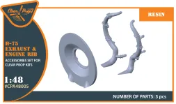 Hawk H-75 M/N/O exhaust & angine rib 1:48