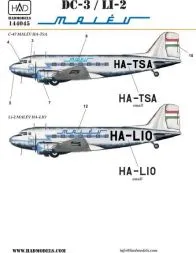 C-47/LI-2 MALÉV (HA-TSA, HA-LIO) 1:144