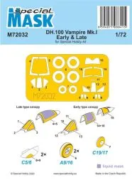 DH.100 Vampire Mk.I Early & Late mask 1:72