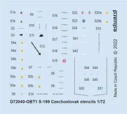 S-199 Czechoslovak stencils 1:72