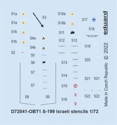 S-199 Israeli stencils 1:72