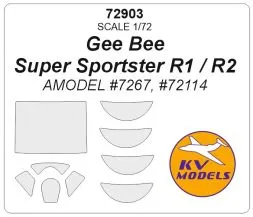 Gee Bee Super Sportster R1 / R2 mask for Amodel 1:72