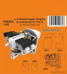 L-4 Grasshopper Engine (Continental O-170-3) 1:48