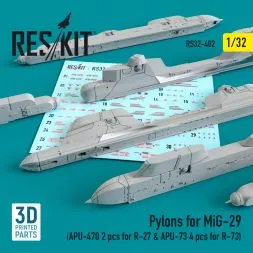 MiG-29 Pylons (APU-470 for R-27 & APU-73 for R-73) 1:32