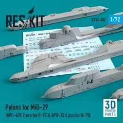 MiG-29 Pylons (APU-470 for R-27 & APU-73 for R-73) 1:72