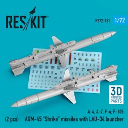 AGM-45 Shrike missiles w/ LAU-34 launcher 1:72