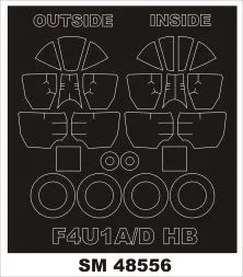 F4U-1A/D mask for Hobby Boss 1:48