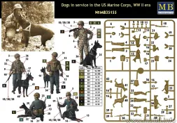 Dogs in Service in the US Marine Corps WWII 1:35