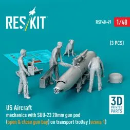 US Aircraft mechanics with SUU-23 20mm gun pod 1:48