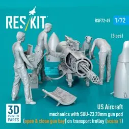 US Aircraft mechanics with SUU-23 20mm gun pod 1:72