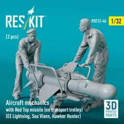 Aircraft mechanics with Red Top missile (on transport trolley) 1:32