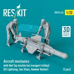 Aircraft mechanics with Red Top missile (on transport trolley) 1:32