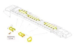 T-72, T-90 spare parts box belts (Meng) 1:35