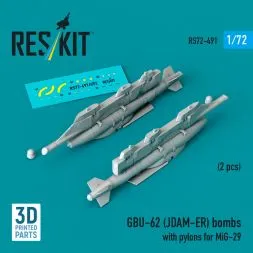 GBU-62 (JDAM-ER) bombs w/ pylons for MiG-29 1:72