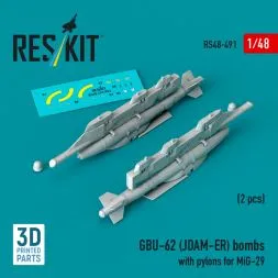 GBU-62 (JDAM-ER) bombs w/ pylons for MiG-29 1:48