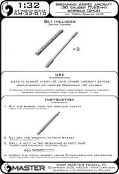 Browning AN/M2 aircraft .30 caliber (7,62mm) barrels 1:32