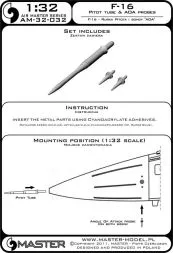 F-16 Pitot Tube & Angle Of Attack probes 1:32