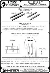 Bf 109E & T armament set (MG 17 tips, MG FF barrels) 1:32