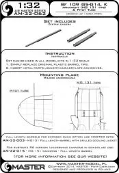 Bf 109 G5 - G14, K armament set & Pitot Tube 1:32